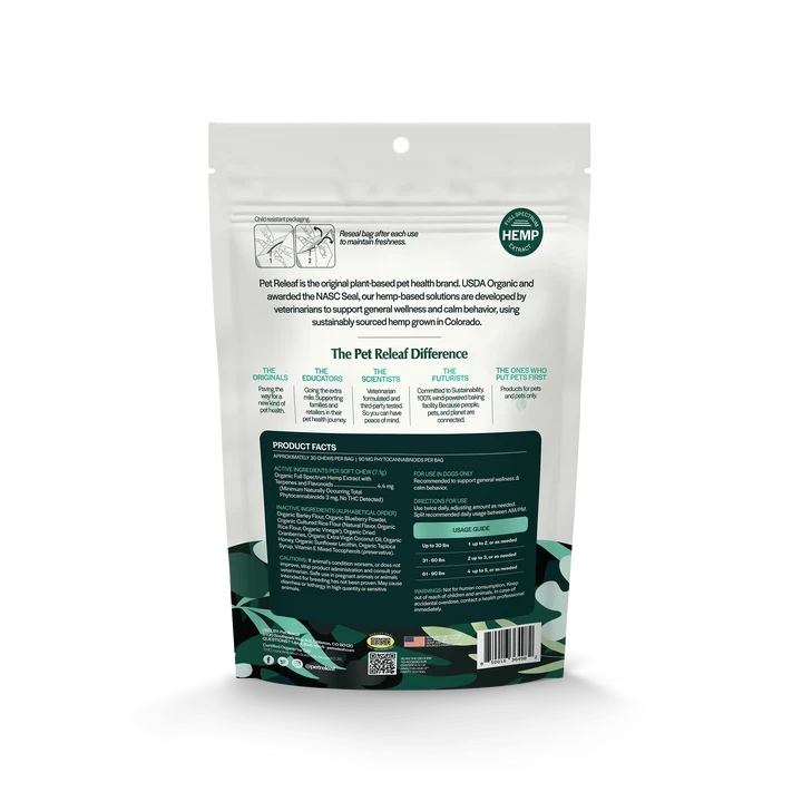 Daily Releaf Hemp Edibites for Dogs – Blueberry Cranberry