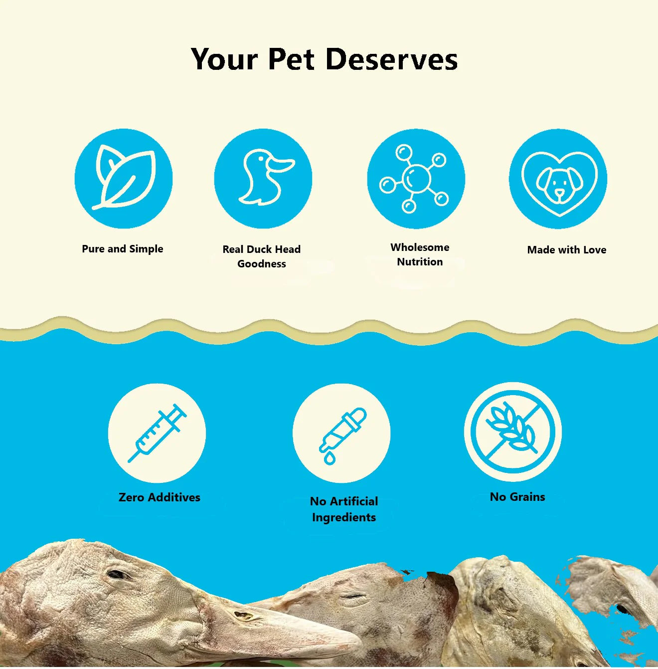 Freeze Dried Duck Heads - Natural Dog Chews