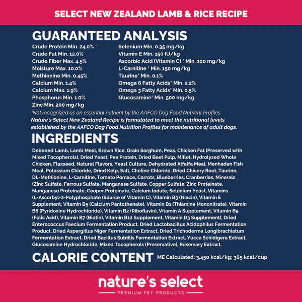 New Zealand Recipe - Lamb & Rice Dry Dog Food - Sensitive Stomach