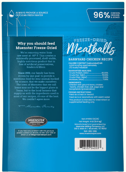 Freeze Dried Chicken Meatballs Quality Dog Treats