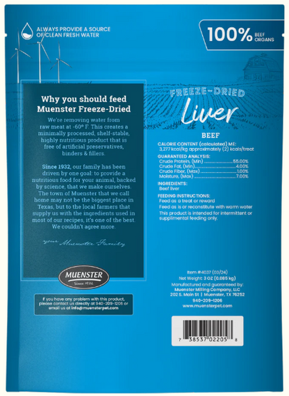 Freeze-Dried All-Beef Liver Natural Dog & Cat Treats