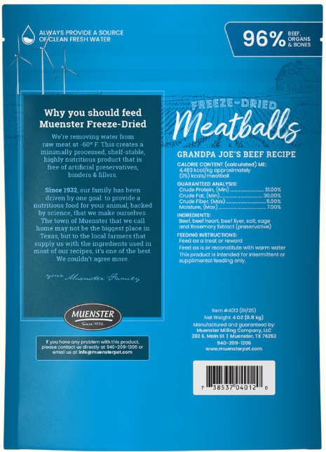 Freeze Dried Beef Meatballs Natural Dog Treats