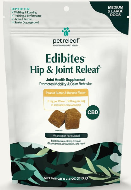 Hip & Joint Releaf CBD Edibites For Dogs – Peanut Butter Banana