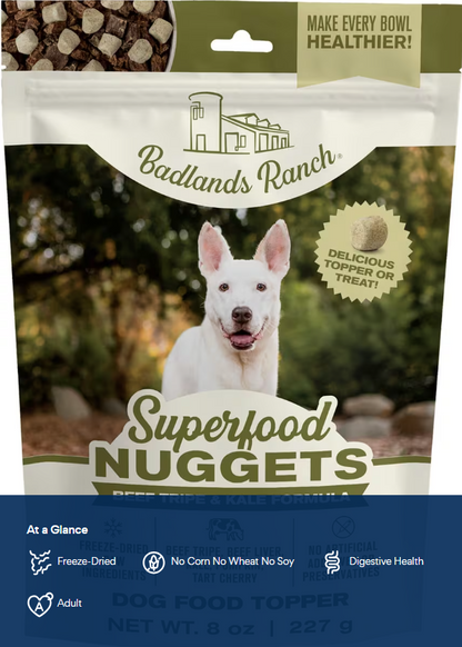 Badlands | Grain-Free superfood nuggets: beef tripe & kale toppers