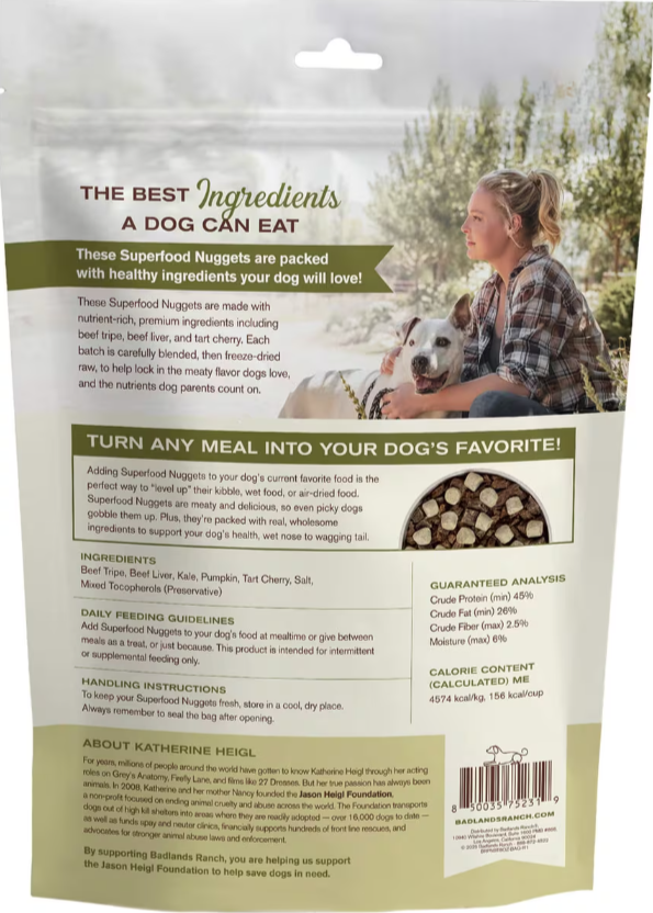 Badlands | Grain-Free superfood nuggets: beef tripe & kale toppers