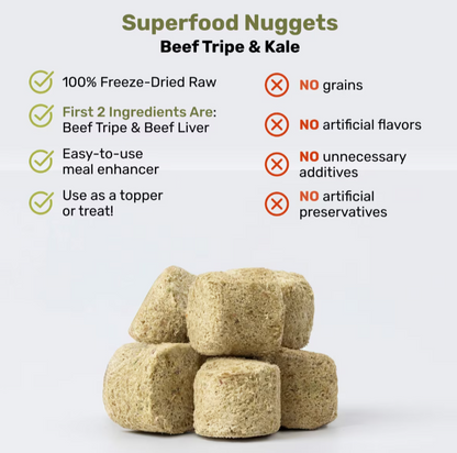 Badlands | Grain-Free superfood nuggets: beef tripe & kale toppers