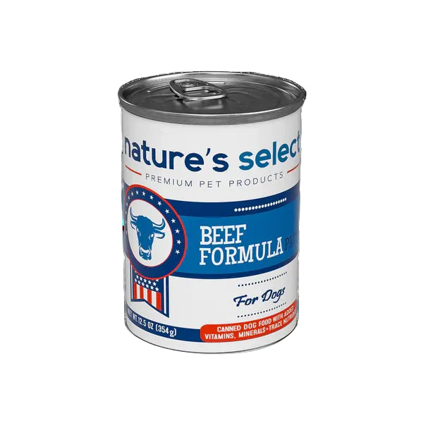 A can of Nature's Select Beef Formula Pate for dogs | Wet dog food | Canned dog food | natural dog food | Best natural dog food | beef dog food | protein dog food